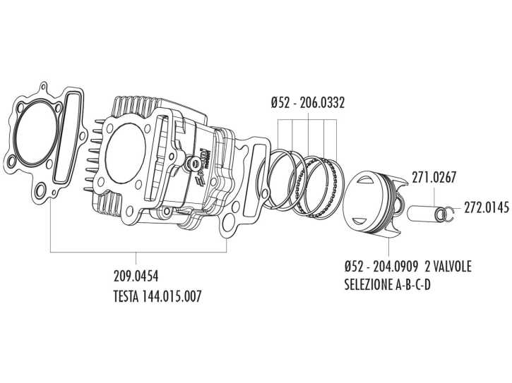 Dichtungssatz Zylinderkopf Polini 87ccm für Honda XR 50, Polini XP4T 50