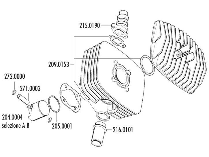 Zylinderkit Polini Serie 6000 70ccm 48mm für Sachs 6-Gang