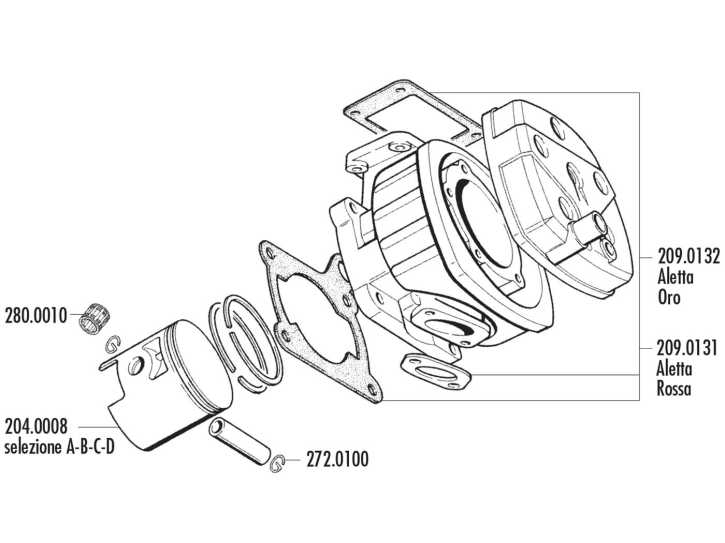 Kolben Satz Polini 165ccm 64mm (C) für Cagiva 125 2T LC