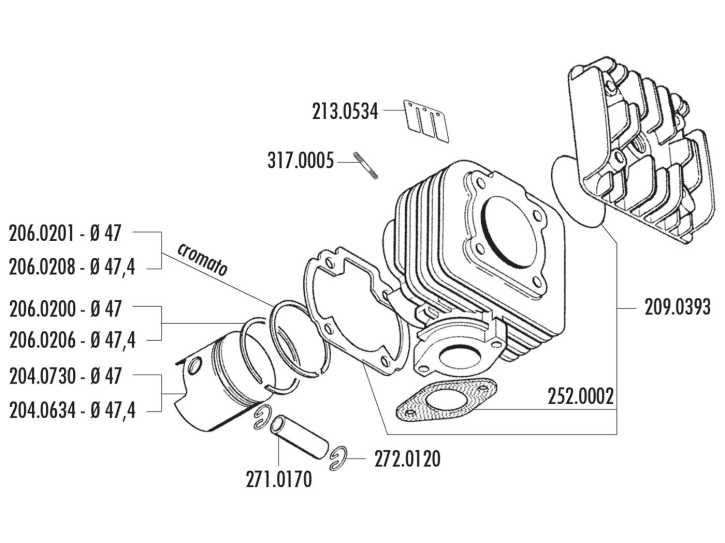 Kolben Satz Polini Racing 70ccm 47mm für Morini AC