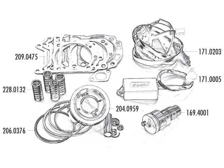Kolben Satz Polini 300ccm 75mm für Piaggio 300ie 4T LC Quasar