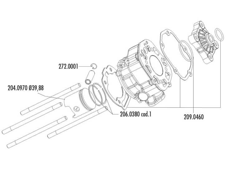 Kolben Satz Polini Sport 50ccm 39,84mm für Piaggio / Derbi Motor D50B0