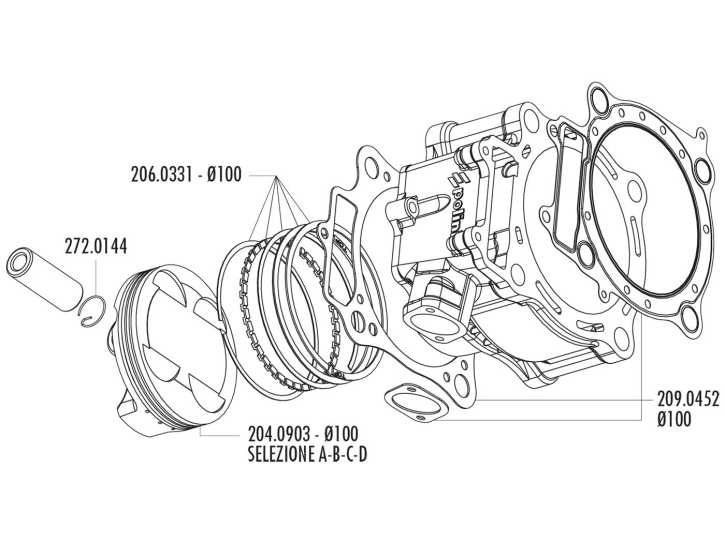 Kolbenring Satz Polini 490ccm 100mm für Honda CRF 450 02-05