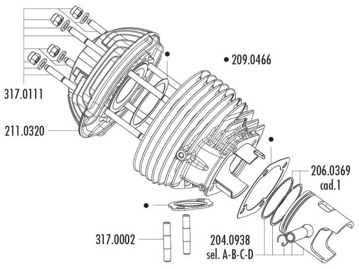 Kolbenring Polini 57x1mm für Vespa 125 ETS, PK, Primavera 2T, Primavera ET3 2T, XL