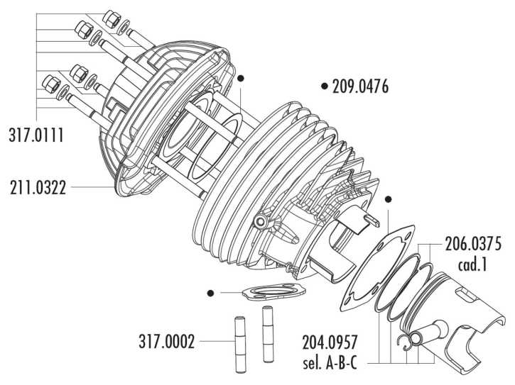 Kolbenring Polini 58x1mm für Vespa 125 Primavera 2T, Primavera ET3 2T