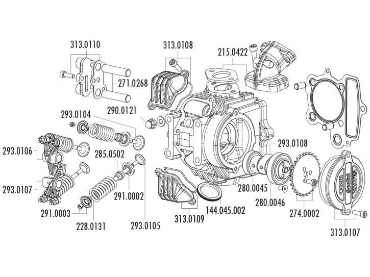 Zylinder Dichtungssatz Polini 107ccm 52mm für Honda XR 50