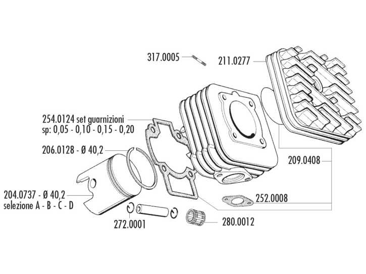 Zylinderkopf Polini Racing Evolution 50ccm 40,2mm für Piaggio AC