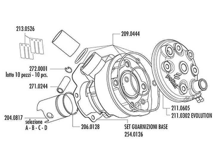 Zylinderkopf Polini Evolution 40,2mm für Minarelli AM6