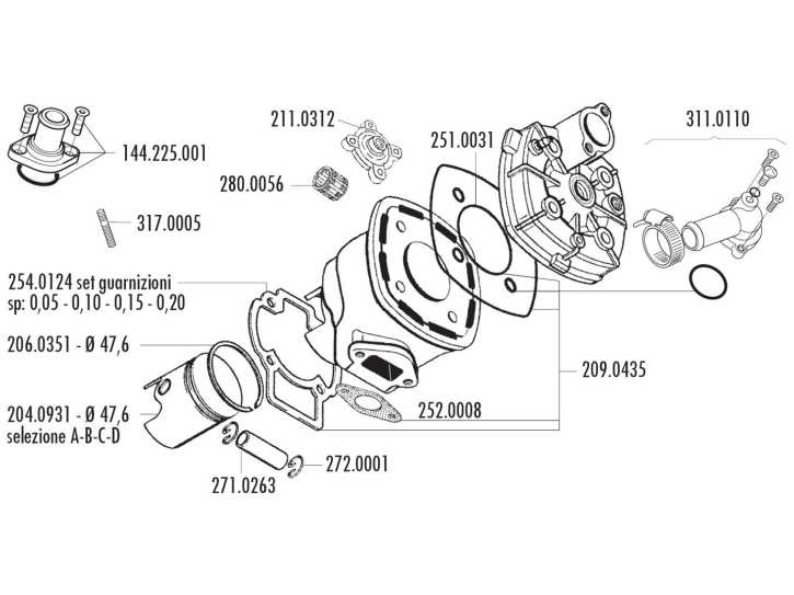 Zylinderkopf Kalotte Polini Racing Evolution 70ccm für Piaggio LC