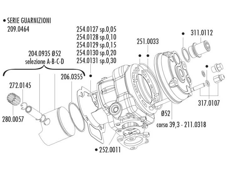 Zylinderkopf Polini Racing Big Evolution 84ccm 52mm für Piaggio LC