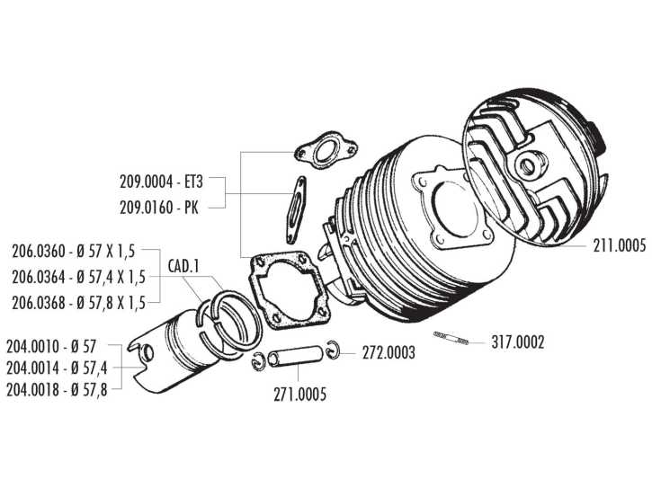 Kolbenbolzen Polini 15x48,5mm für Vespa 125 ETS, PK, Primavera 2T, Primavera ET3 2T, XL, Rotax 122, 123, 127