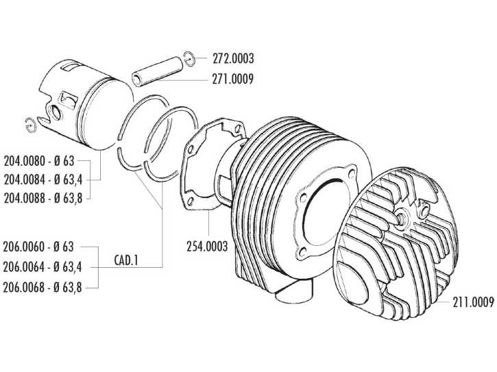 Kolbenbolzen Polini K2D 15x54mm