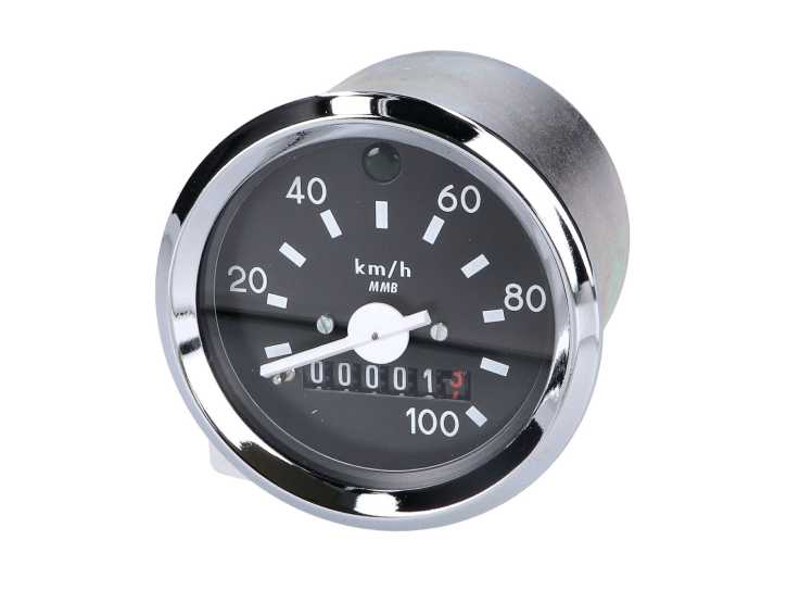 Tachometer Pulsotronic 100km/h rund 60mm mit LED für Simson S50, S51, S53, S70, S83, KR51/1, KR51/2 Schwalbe, SR4-1 Spatz, SR4-2 Star, SR4-3 Sperber, SR4-4 Habicht