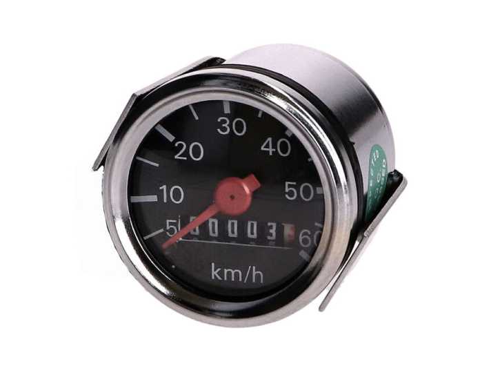 Tachometer universal 60km/h 48mm schwarz für Hercules, Simson