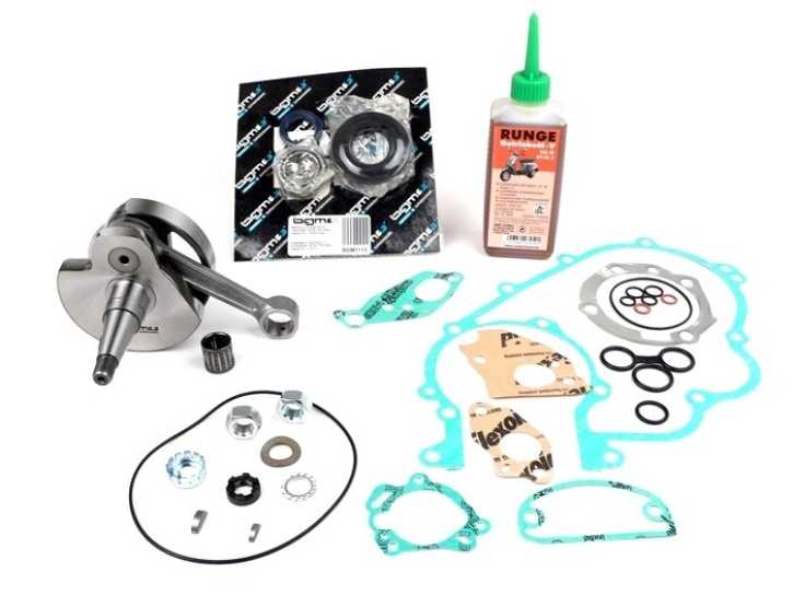 Kurbelwellen-Kit BGM PRO Touring 57mm Hub Vespa PX200 Wellendichtring Antriebseite Gummi