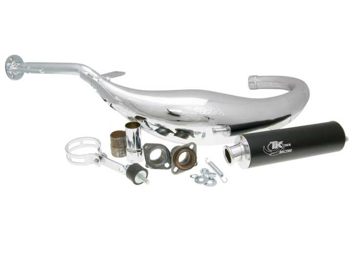 Auspuff Turbo Kit Carreras 80 Chrom für Derbi D50B0, EBE, EBS