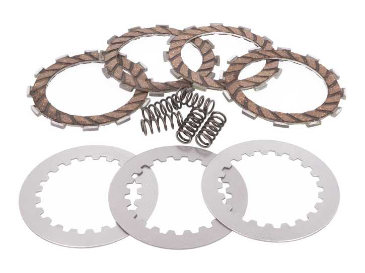 Kupplungsscheiben Set 4-Reibscheiben-Kupplung für Derbi Senda, GPR, Aprilia RX, SX, Gilera SMT, RCR, EBE, EBS, D50B0