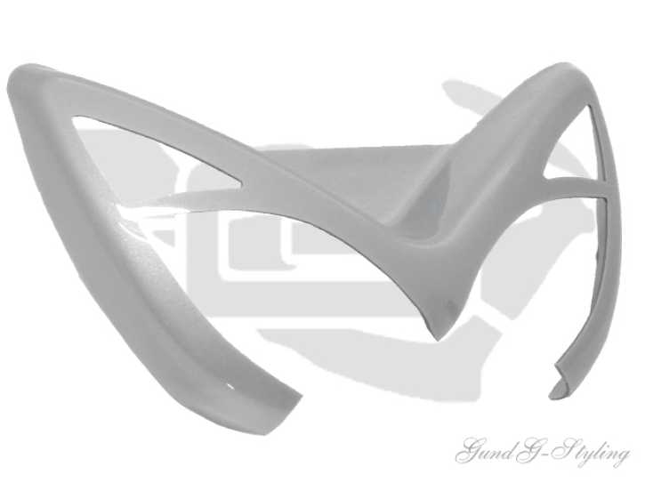 Böser Blick Scheinwerferblende MTKT silber für MBK Nitro Yamaha Aerox bis 2012