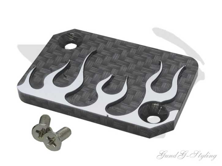 Bremszylinder Abdeckung Bremsflüssigkeitsdeckel CNC Flame für AEROX BWS SR new-carbon-matt