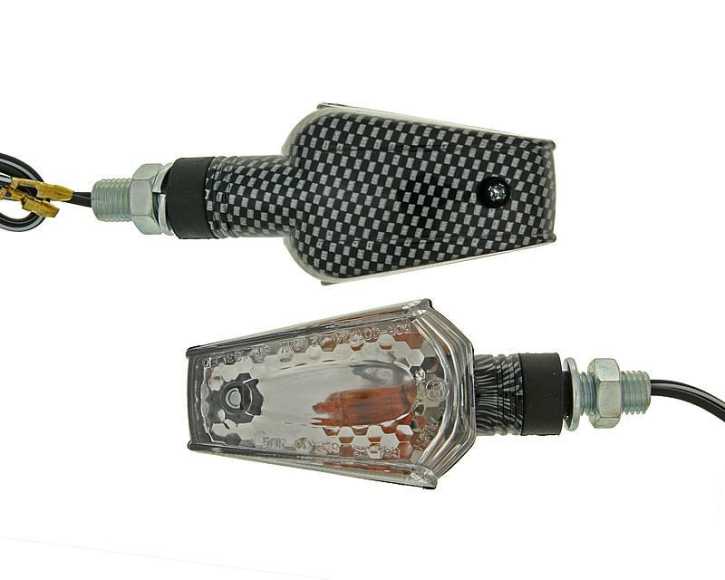 Blinker Set M10 Carbon-Look Beamer klar, kurz