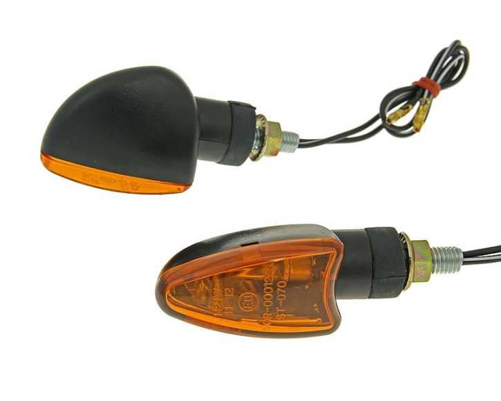 Blinker Set M8 schwarz Edge orange, kurz