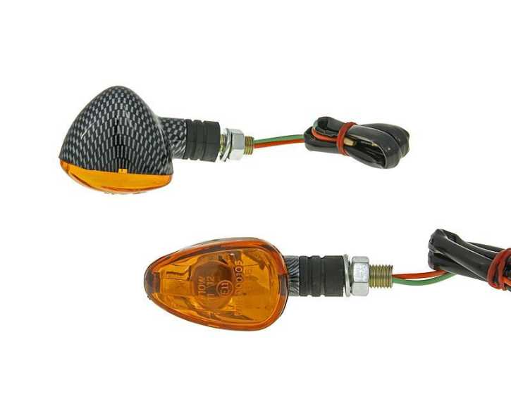 Blinker Set M10 Carbon-Look Doozy orange, kurz