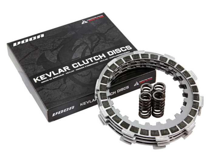 Kupplungsscheiben Set VOCA Race Kevlar 4-Reibscheiben-Kupplung für Minarelli AM, Generic, KSR-Moto, Keeway, Motobi, Ride, 1E40MA, 1E40MB