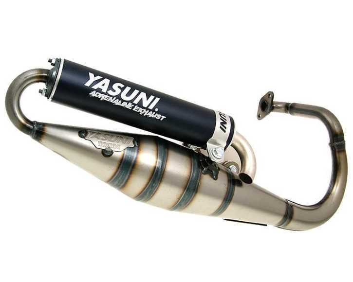 Auspuff Yasuni Scooter Z schwarz für Peugeot stehend