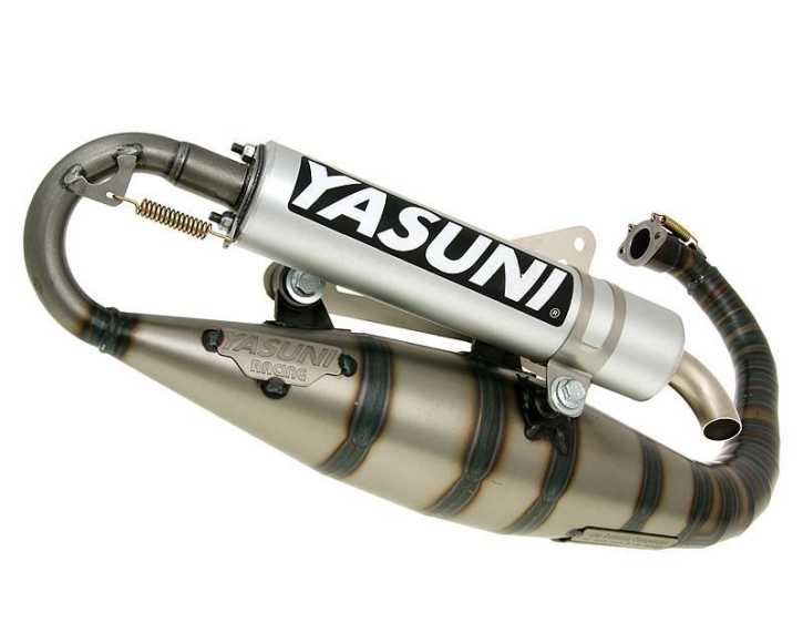 Auspuff Yasuni Carrera 16 Aluminium für Minarelli stehend MBK Booster Yamaha Bws