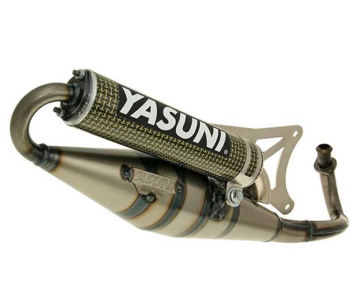 Auspuff Yasuni Scooter Z gelb Carbon für Piaggio