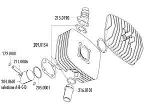 Auspuffflansch Polini für Serie 6000 Zylinderkits